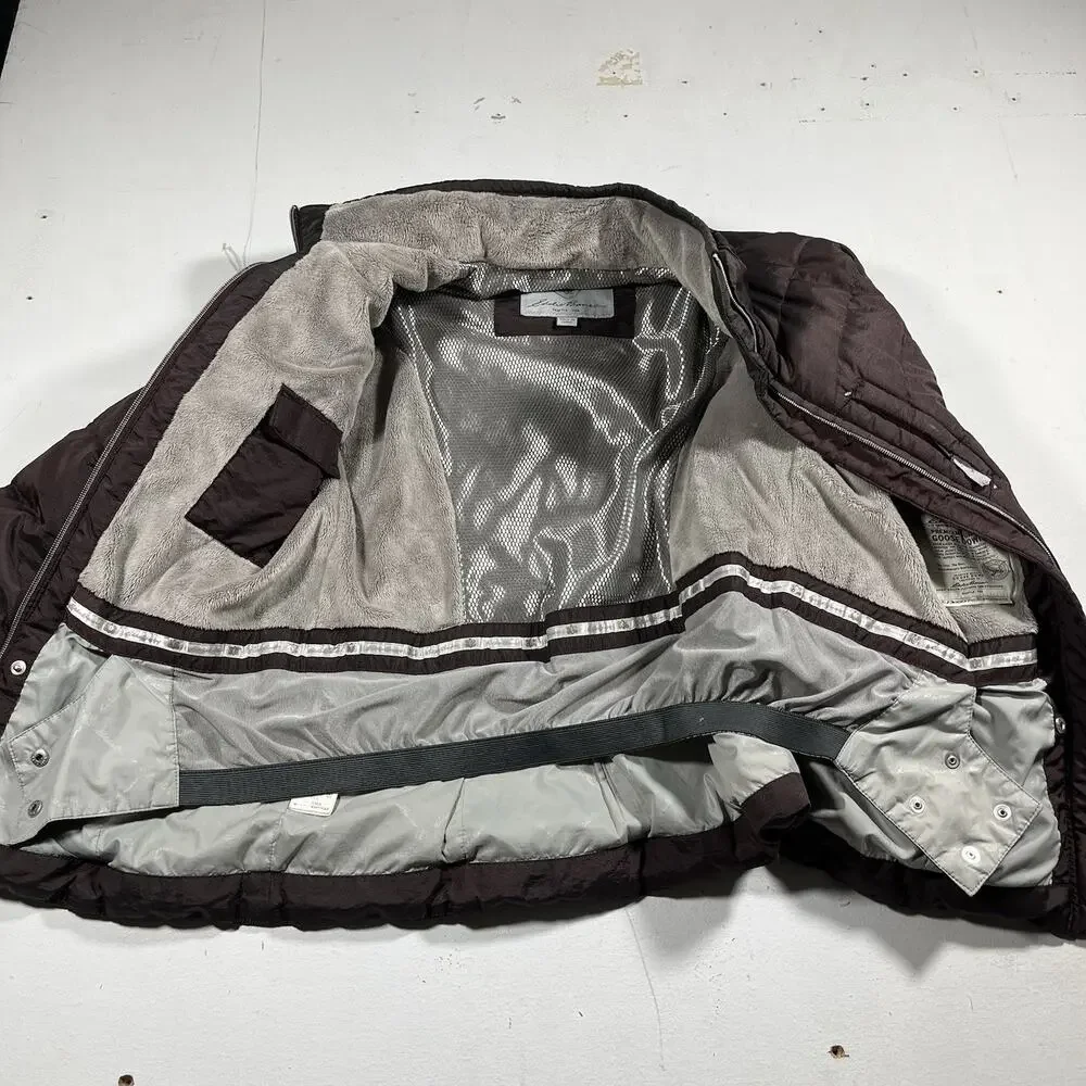Eddie Bauer Maroon Goose Down Puffer Jacket 550 Fill Power Small